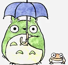 绿色龙猫元素高清素材 Q版 动物 卡通 可爱 手绘 萌 雨伞 免抠png 设计图片 免费下载