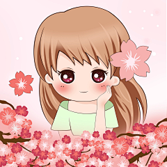 爱画画的小仙女采集到Q版插画樱花小姐系列