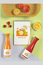 新鲜果汁时尚礼盒展示VI样机-众图网