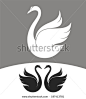 stock-vector-swan-abstract-birds-on-white-and-gray-background-197413781