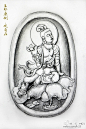 《观自在》的玉雕设计  手稿玉雕手绘图 玉雕素材 玉雕设计 玉雕设备 玉雕图纸 玉石 白玉 翡翠 南红  #工艺# #书法#