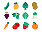 Fruit and vegetables icons