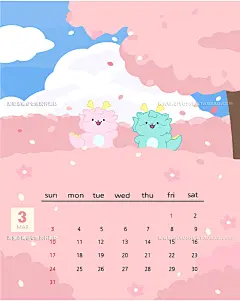 龙年春节2024新年手绘可爱卡通龙插画海报台历日历ai矢量设计素材-淘宝网