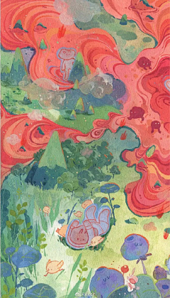 薄荷微光~少年时采集到颜色世界-插画