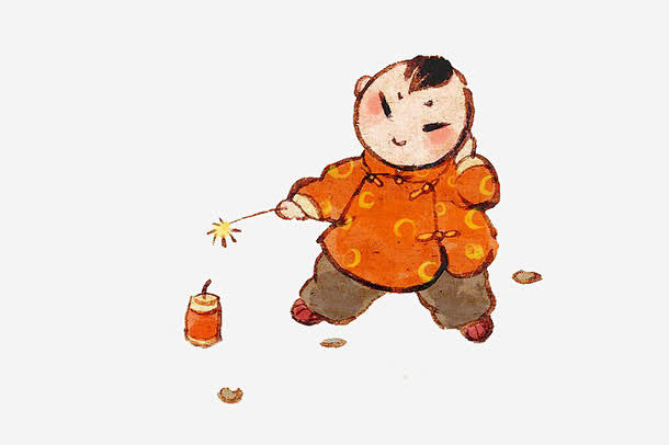 年画放鞭炮