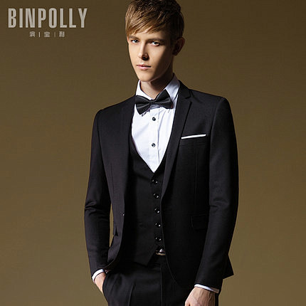 BINPOLLY男士西服套装伴郎新郎结婚...