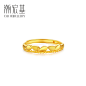 潮宏基 顶真 黄金戒指足金5G极光金ins设计小众通勤叠戴个性礼物-tmall.com天猫