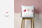 %name 在椅子上的抱枕品牌周边物料设计或面料设计展示样机下载[PSD,2GB]