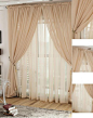 Romantic Champagne Yarn Lace Curtains For Living Room