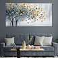 A Touch of Blue in a Golden Grove | NicheCanvas