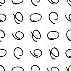 无缝图案与素描圆潦草