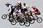 当地时间8月9日，2012年伦敦奥运会自行车越野赛四分之一决赛，众选手在比赛中腾空而起。　REUTERS/Stefano　Rellandini