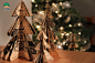 多个制作精致漂亮的纸艺桌面圣诞树创意图片