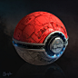 Pokeball Stylized, Asern Afri : after looking at other artist customize their pokeball, id like to give it a try. here is my version. :)