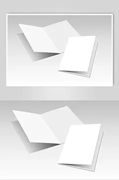 长方形二折页白色信封纸张样机