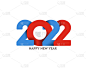 新年快乐2022文本排版设计模式，矢量插图。