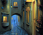 俄罗斯画家Evgeny Lushpin的夜景 灯光之下