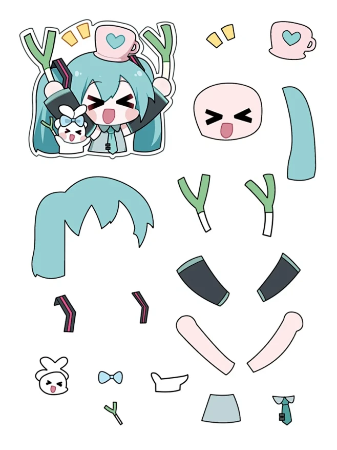 不织布图纸｜初音未来大合集 花瓣网 