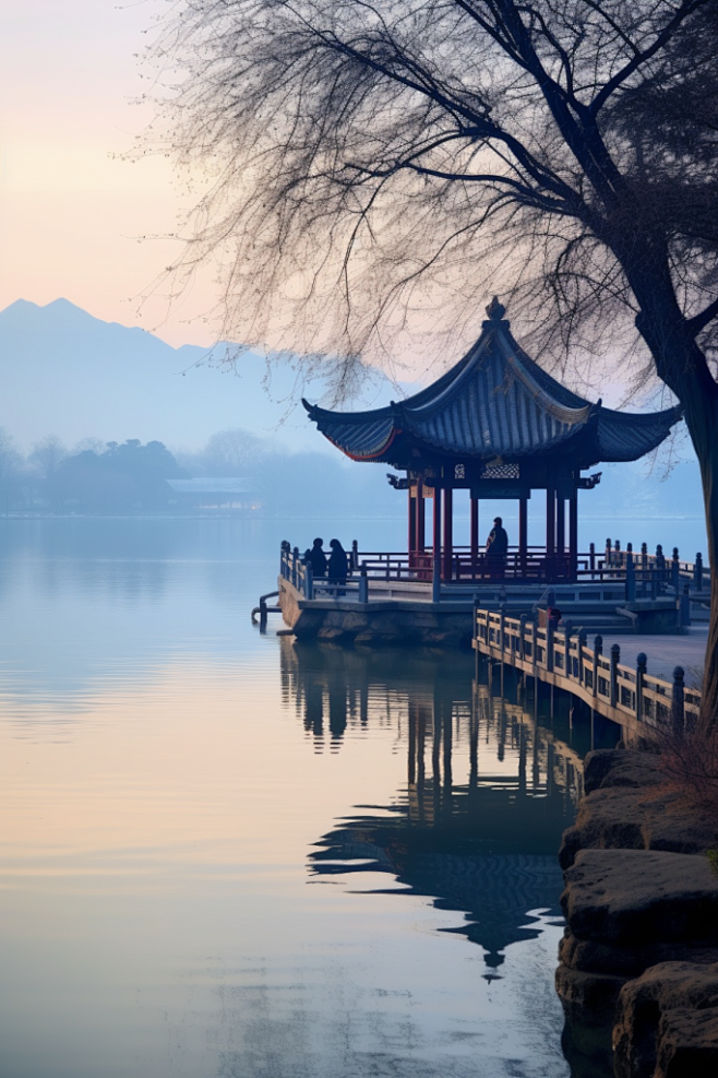 国内城市杭州西湖美景旅游景点风景摄影图
