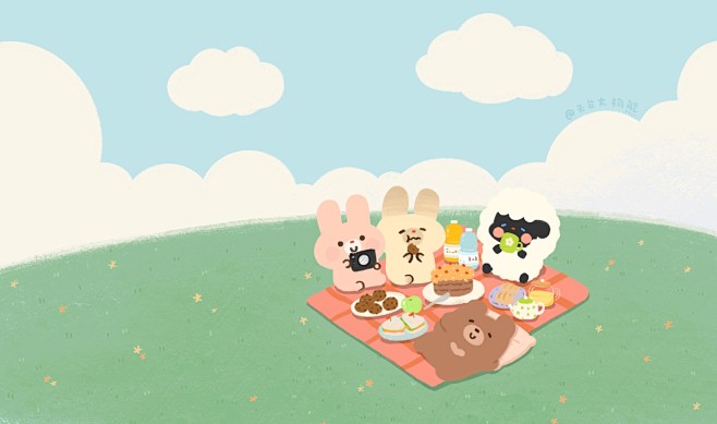 可爱插画ipad壁纸 电脑壁纸   cr...
