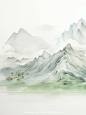 千里江山-绿野仙踪|国风山峦线条风景艺术画