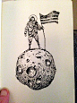 Ian McQue on Twitter: Couldn't let today's moon landing anniversary pass without doing a Spacedude. On a moon. http://t.co/9AKUeyZynR: 