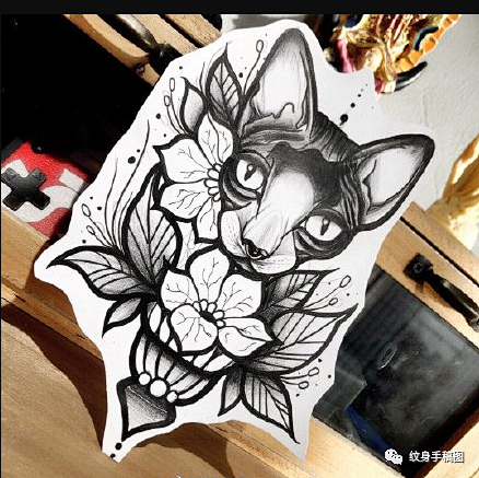 纹身素材猫咪纹身素材猫纹身手稿纹身图案纹身素材猫咪纹身素材猫纹身