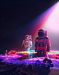 General 1920x2400 beeple digital art 3D astronaut spacesuit bubbles violet vertical