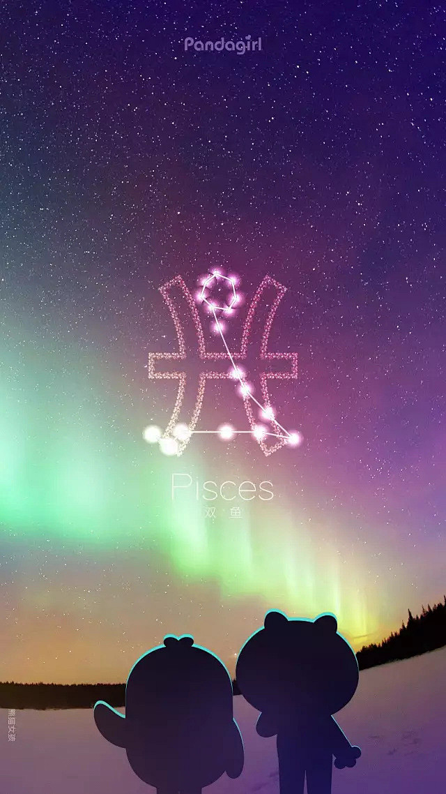 壁纸:十二星座璀璨星空卡通壁纸
