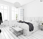 White Scandinavian Bedroom : CGI of Interior scandinavian bedroom.