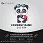 熊猫拍照LOGO卡通动物摄影师