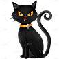 万圣节手绘插画-猫咪