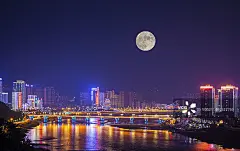 安康中秋的月亮图片素材