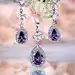 NEPHELE Purple Cubic Zirconium Crystal Bridesmaid Jewelry Set Gift by TopGracia