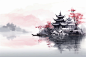 江南水乡中国风水墨山水画装饰画