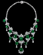 David Morris Old-Mine Natural Colombian Emerald & Diamond Necklace. Total Emerald Weight 83,90cts; Total Diamond Weight 86,60ct