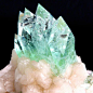 Fluorapophyllite on Stilbite, India | Crystals