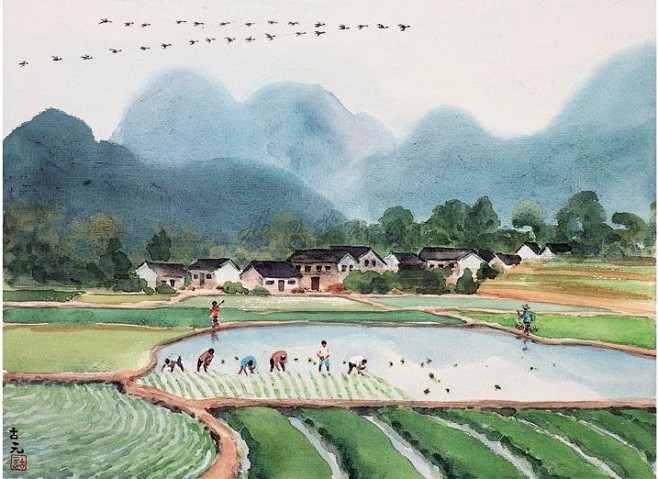 古元 水彩