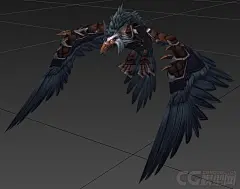 手绘 Q版 l老鹰坐骑模型 内含obj _monkey1234作品_动物飞禽_cg模型网