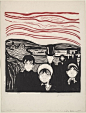Mon style / Edvard Munch / Angst / 1896 / lithograph