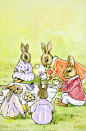 Bunnikin's Picnic Party -- Cover artwork -- High quality art prints, framed prints, canvases -- Ladybird Prints