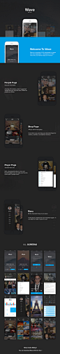 Wave - Free UI Kit : Wave is a complete UI Kit developed to inspireYour next application , Free pack of 16 PSD Files with a full Retina-ready for iPhone 6