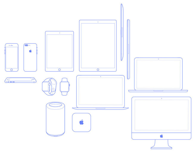 Apple 设备线框图