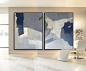 Set Of 2 contemporary art on canvas, hand painted large painting from CZ ART DESIGN, for contemporary home and modern interiors. @CeilneZiangArt