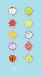 Flat fruits icon : ICON DESGIN