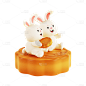 中秋节八月十五3D立体兔子月饼元素素材