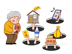 手绘反诈宣传老人养老诈骗受骗网络诈骗电信理财陷阱元素图片素材下载 - 觅知网