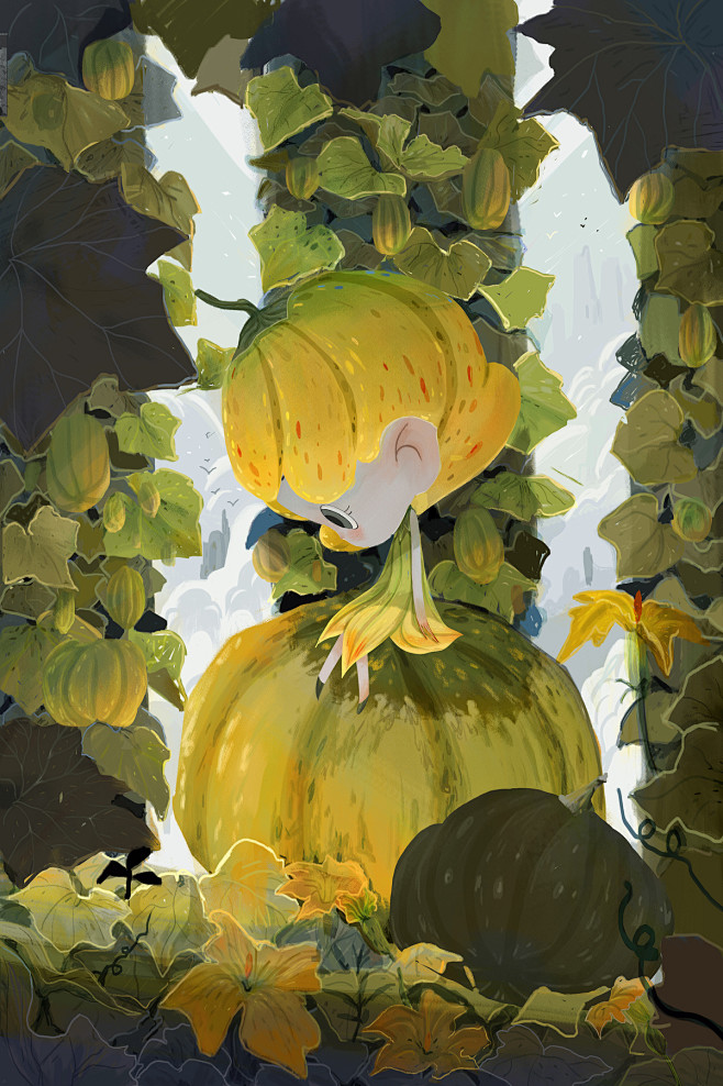 小南瓜系列_米兰粥-qq__插画师作品_...