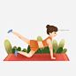 瑜伽健身的小女孩图片大小2500x2500px 图片尺寸1.42 MB 来自PNG搜索网 pngss.com 免费免扣png素材下载！红色的垫子#健身的小女孩#卡通人物#卡通手绘#绿色的叶子#瑜伽健身#运动健身插画#