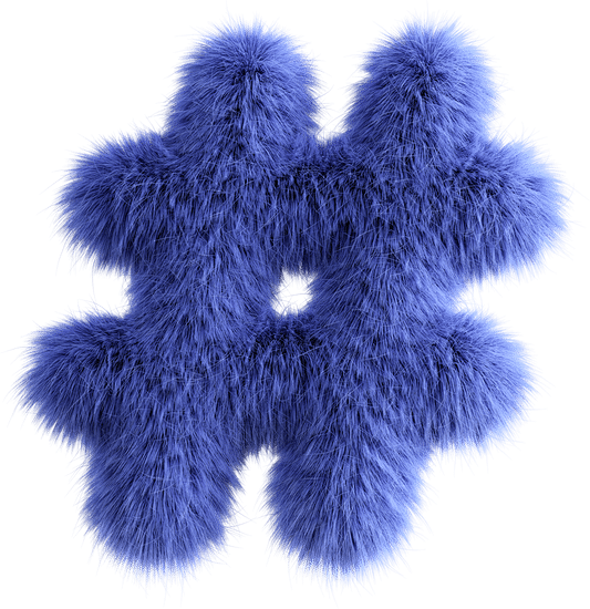 Blue 3D Fluffy Symbo...